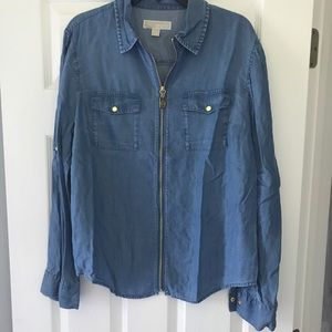 Michael by Michael Kors Zip-up Jean Top